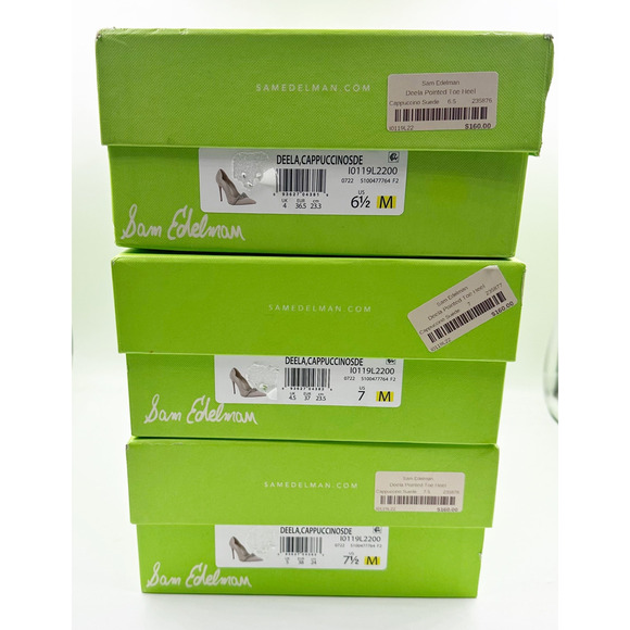 Sam Edelman DEELA Pointed Pump Heel Cappuccino Tan Suede 7.5 M - Picture 6 of 8